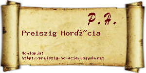 Preiszig Horácia névjegykártya